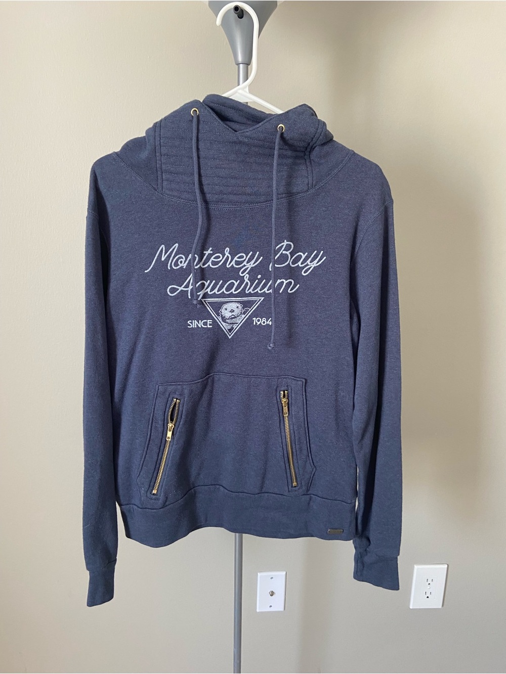 Monterey Bay Navy Hoodie - Women's Pullover Sweatshirt